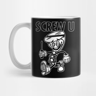 Screw Mascot Struting, Screw U Mug